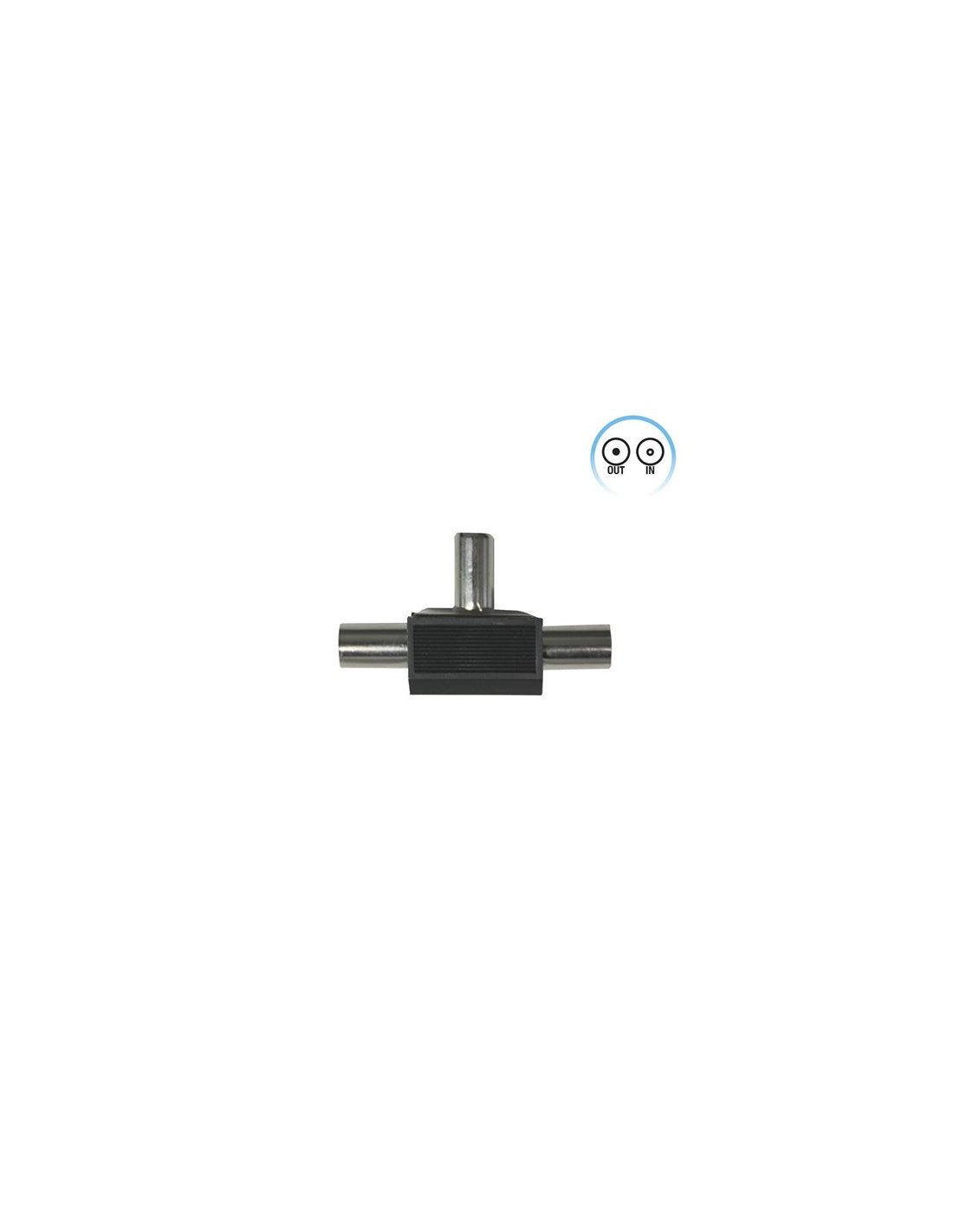 ADAPTADOR INDUCTIVO TV (1 MACHO/2 HEMBRAS) NEGRO SEVENON