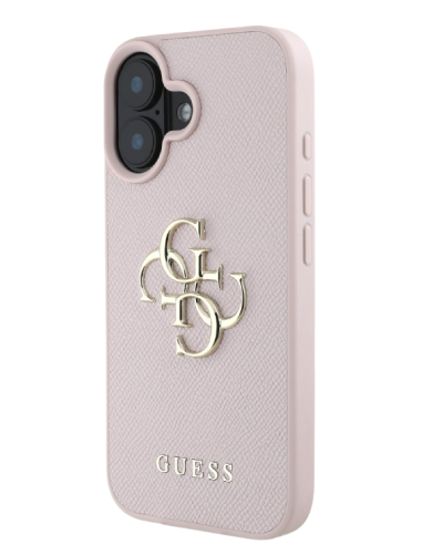 FUNDA IPHONE 16 ROSA GRAINED CON LOGO