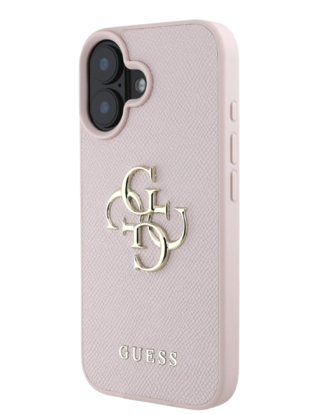 FUNDA IPHONE 16 ROSA GRAINED CON LOGO