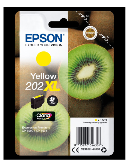 Epson Kiwi Singlepack Yellow 202XL Claria Premium Ink