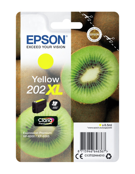 Epson Kiwi Singlepack Yellow 202XL Claria Premium Ink