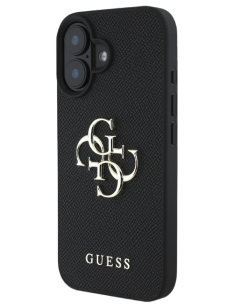FUNDA IPHONE 16 GUESS GRAINED NEGRA