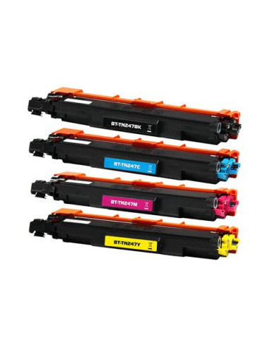 PACK 4 TONER COMPATIBLES BROTHER TN243/247 BCMY 3000 COPIAS