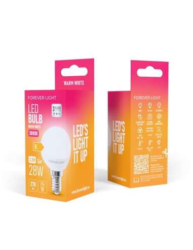 BOMBILLA LED G45 | 2.2W | 270LM | E14 | LUZ CALIDA | FOREVER