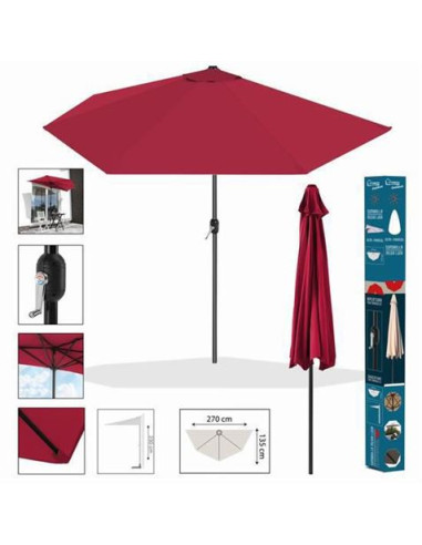 SOMBRILLA MEDIALUNA 270X135 GROSELLA