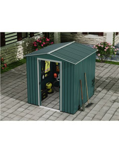 CASETA DE METAL | PUERTAS CORREDERAS 185X181X200CM (3.36M2) VERDE SUNGARDEN