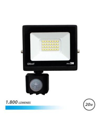 FOCO LED SERIE SLIM 20W CON SENSOR | 1800LM | 6500K ELBAT