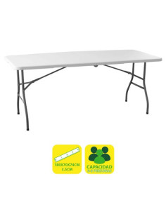 MESA DE RESINA PLEGABLE 180X70X74CM 3.5CM SUNGARDEN