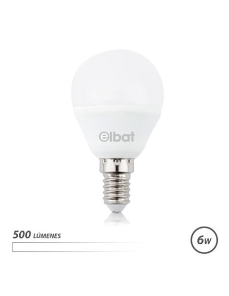 BOMBILLA LED G45 | 6W | 500LM | E14 | LUZ BLANCA | ELBAT