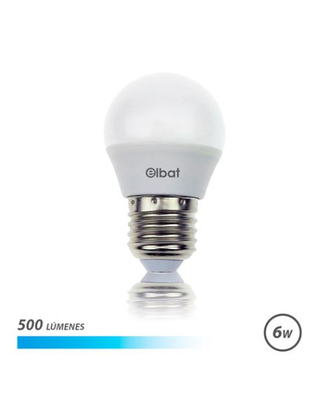 BOMBILLA LED G45 | 6W | 500LM | E27 | LUZ FRIA | ELBAT