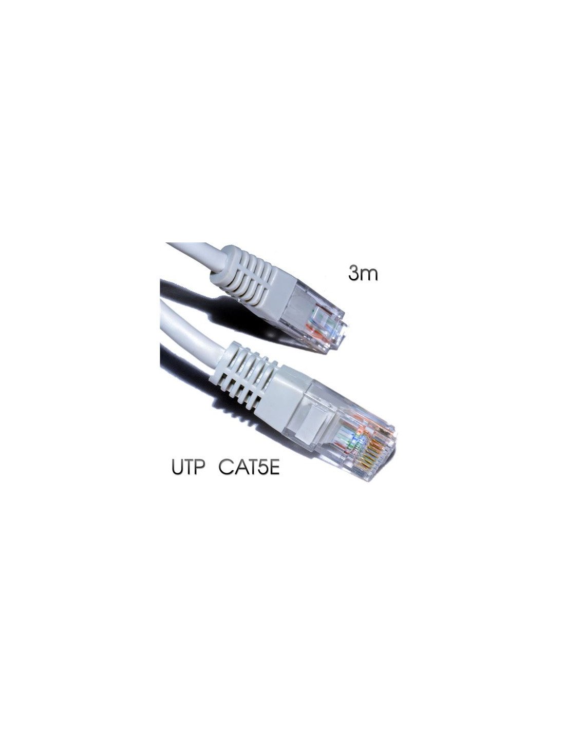 CABLE DE RED UTP CAT 5E 3M GRIS CLARO CROMAD