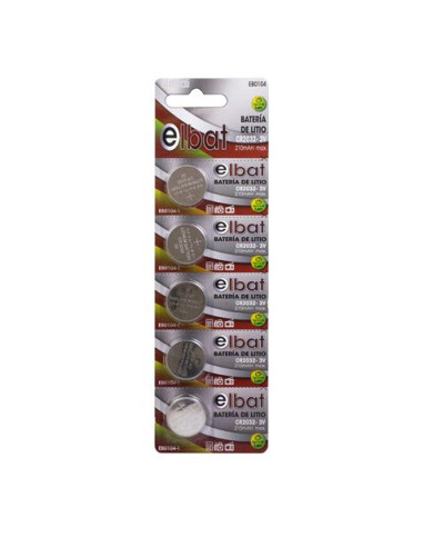 PACK 5 PCS PILAS LITIO CR2032 ELBAT