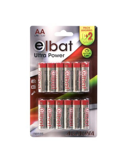 PACK 12 PCS PILAS ALCALINAS LR6/AA ELBAT