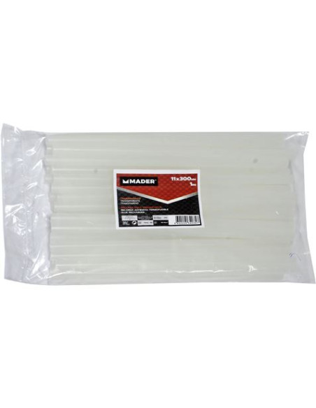 1KG BARRAS DE PEGAMENTO SILICONA TRANSPARENTE 11 X 300MM