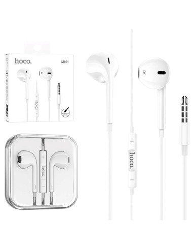 Hoco M101 Auricular jack 3.5mm con Micrófono Blanco