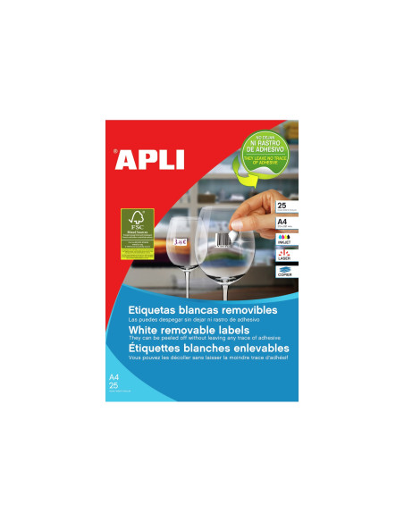 APLI 10197 etiqueta de impresora Blanco Etiqueta para impresora autoadhesiva