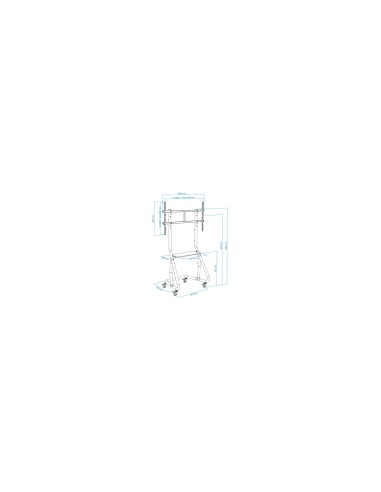 SOPORTE DE SUELO TOOQ CON RUEDAS PARA TV ENTRE 60P Y 105P NEGRO FS20200M-B