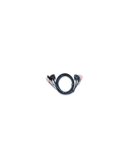 ATEN Cable KVM DVI-D USB single link de 1,8 m