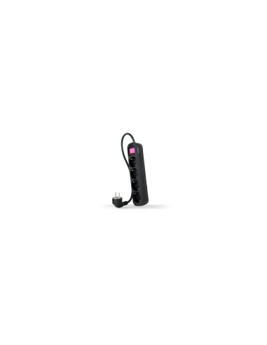 Nanocable Regleta de enchufes de 4 tomas con interruptor, 1.4 metros