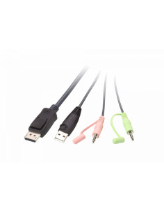 ATEN Switch KVM formato cable DisplayPort USB de 2 puertos selector 2