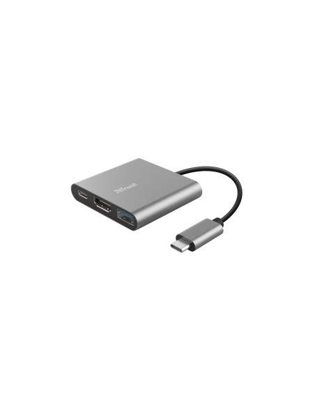 Trust Dalyx USB 3.2 Gen 1 (3.1 Gen 1) Type-C Aluminio, Negro