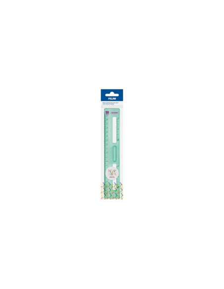 Milan Regla 20 cm transparente serie New Look, verde