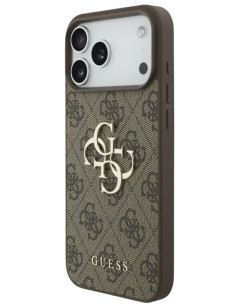 CARCASA GUESS IPHONE 17 PRO MARRON CON LOGO