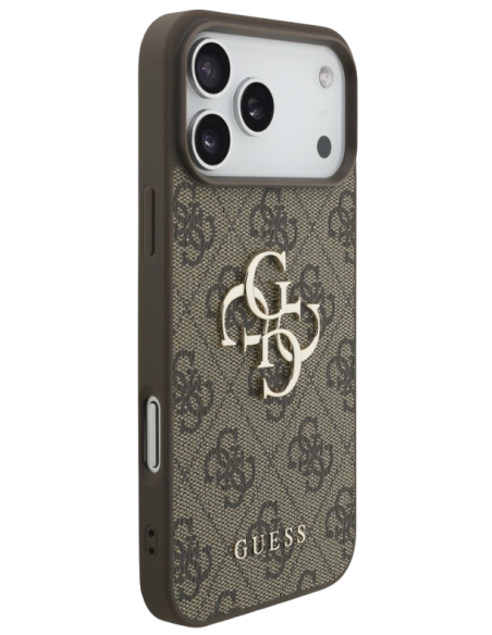 CARCASA GUESS IPHONE 17 PRO MARRON CON LOGO