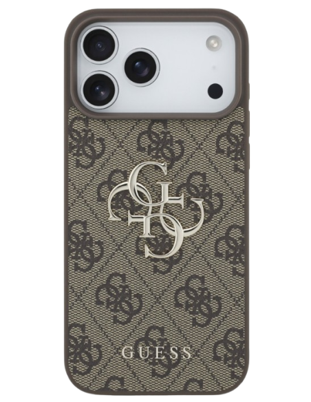 CARCASA GUESS IPHONE 17 PRO MARRON CON LOGO