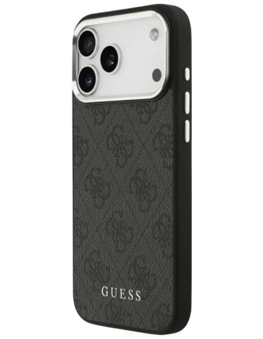 CARCASA GUESS IPHONE 17 PRO MAX NEGRA Y PLATA