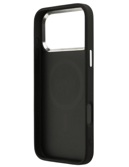 CARCASA GUESS IPHONE 17 PRO MAX NEGRA Y PLATA