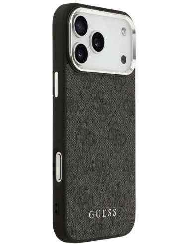 CARCASA GUESS IPHONE 17 PRO MAX NEGRA Y PLATA
