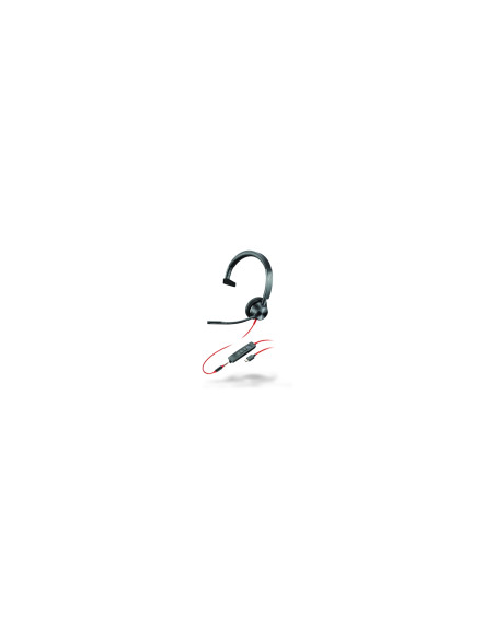 HP Poly Auriculares monoaurales Poly Blackwire 3315 con certificación