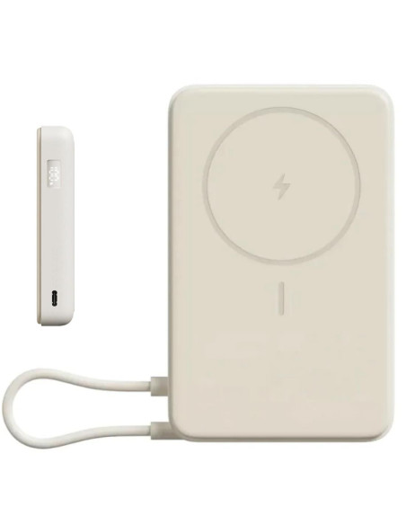 POWERBANK BATERÍA EXTERNA 10.000MAH MAGSAFE Y CABLE INTEGRADO XIAOMI BEIGE