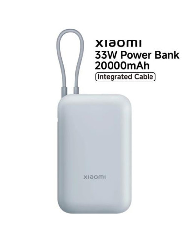 POWERBANK BATERIA EXTERNA 20.000MAH XIAOMI CON CABLE TIPO C INTEGRADO 33W AZUL