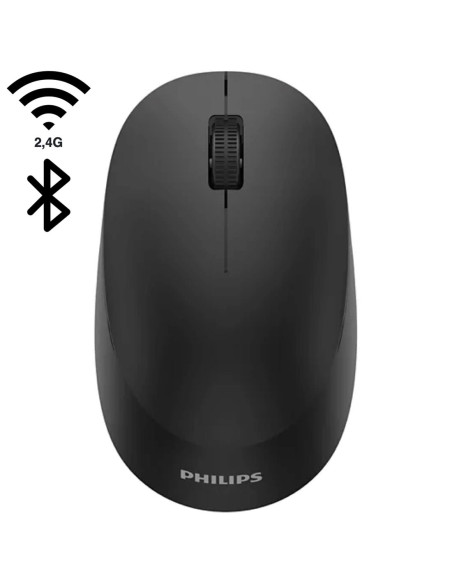 Philips SPK7407B Ratón Inalámbrico 2.4G y Bluetooth - Ambidiestro Negro