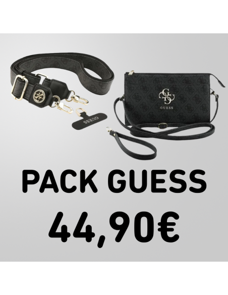 PACK GUESS NEGRO BANDOLERA + COLGANTE