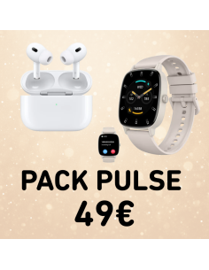 PACK PULSE BEIGE AURICULARES + SMARTWATCH KSIX