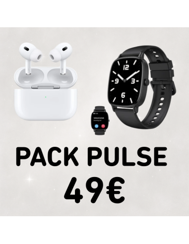 PACK PULSE NEGRO AURICULARES + SMARTWATCH KSIX