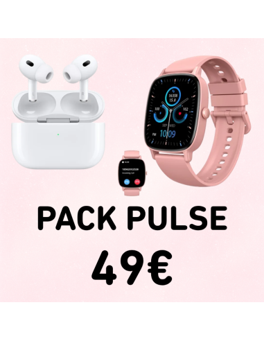 Pack Pulse Rosa Auriculares + Smartwatch KSIX