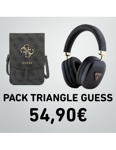 PACK TRIANGLE GUESS AURICULARES + BANDOLERA NEGRO