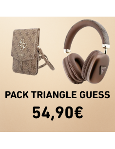 PACK TRIANGLE GUESS AURICULARES + BANDOLERA MARRON