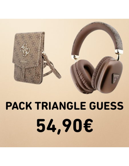 PACK TRIANGLE GUESS AURICULARES + BANDOLERA MARRON