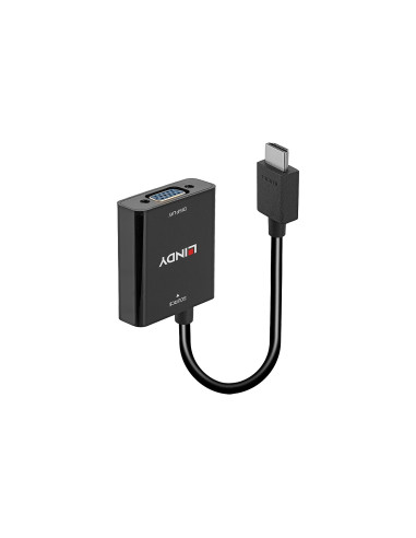 Lindy 38291 adaptador de cable de vÍ­deo 0,1 m HDMI tipo A (Estándar) VGA (D-Sub) Negro