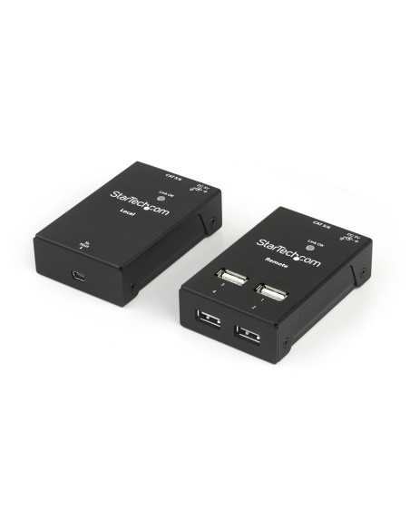 StarTech.com Extensor Alargador USB 2.0 de 4 Puertos por Cable Cat5 o Cat6 - Extensor Compacto USB 2.0 por Ethernet - Hasta 40 M
