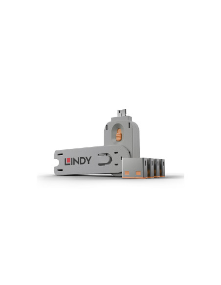 Lindy 40453 bloqueador de puerto Bloqueador de puerto + clave USB