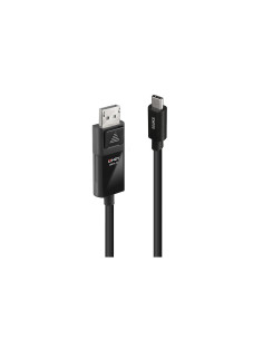 Lindy 43343 adaptador de cable de vídeo 3 m USB Tipo C DisplayPort Negro