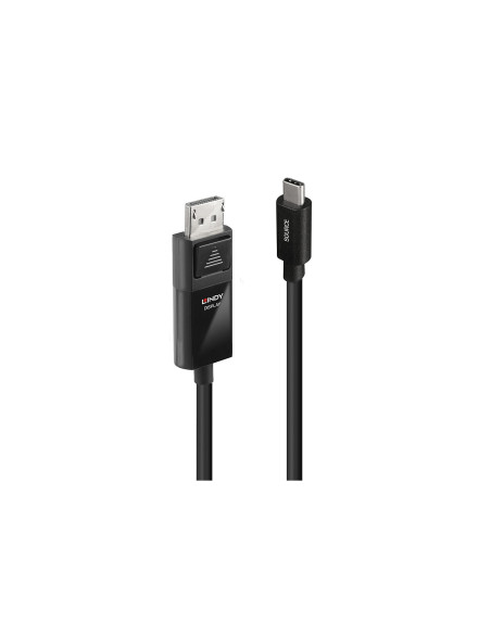 Lindy 43343 adaptador de cable de vídeo 3 m USB Tipo C DisplayPort Negro