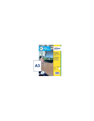 Avery AM001A3 etiqueta autoadhesiva Rectángulo Desmontable Transparente 10 pieza(s)