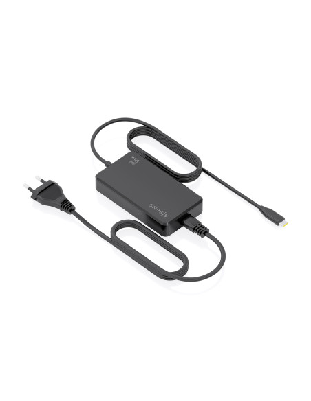 AISENS Cargador De Sobremesa GaN 65W PD3.0 1xUSB-C 1.8m, Negro